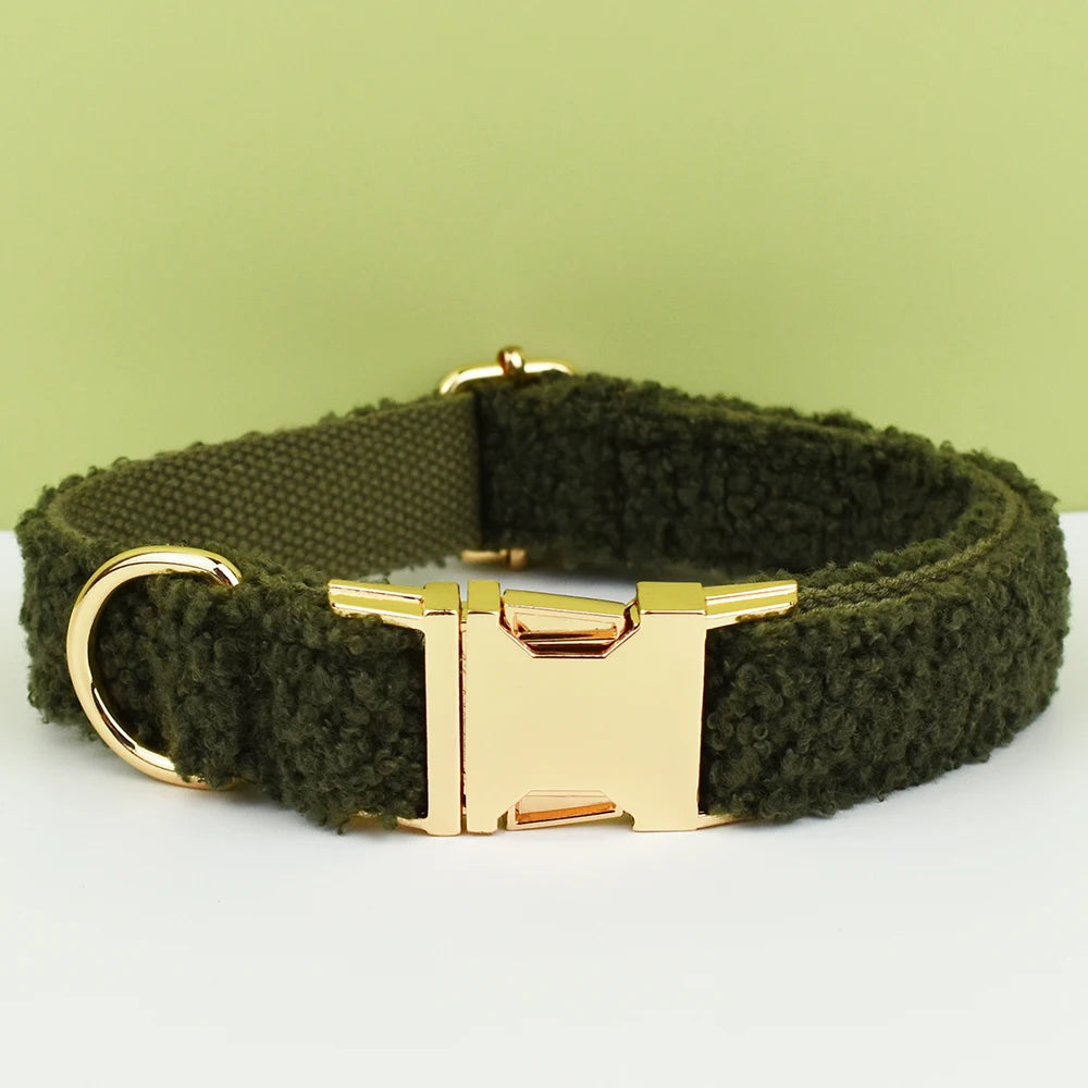 Teddy Green Dog Collar & Leash Set for Dogs