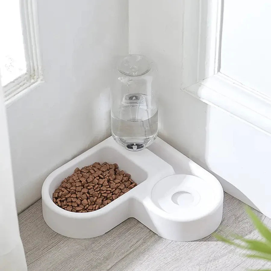 Elevated ComfortFeeder Pink – Double Bowl with Automatic Water Dispenser