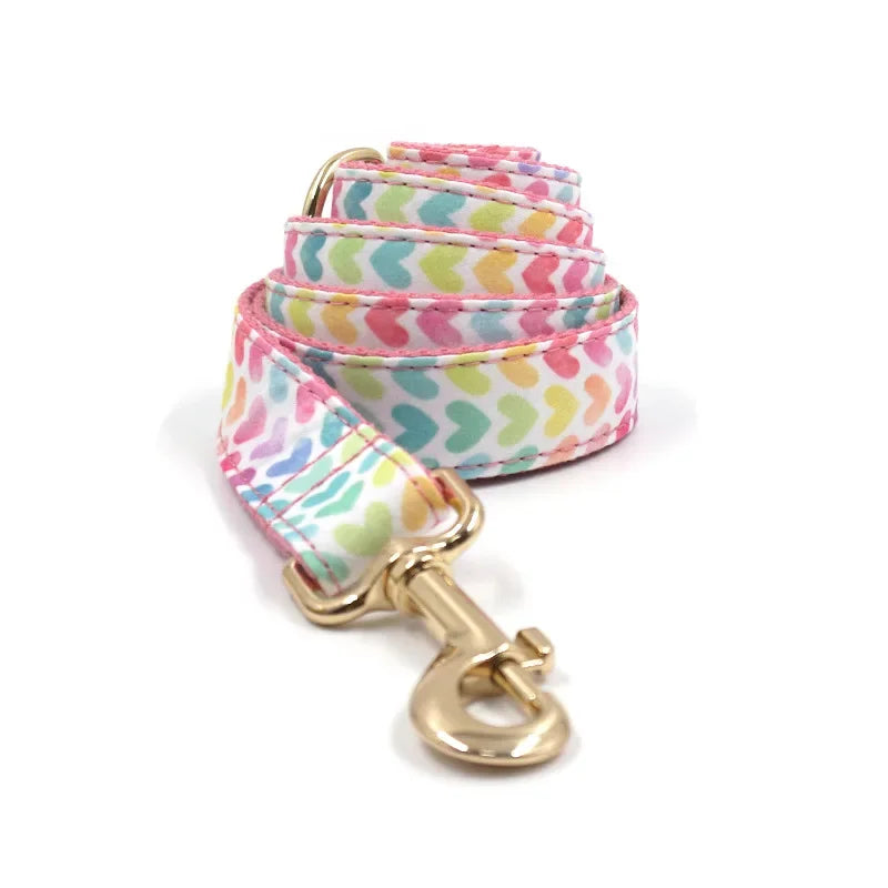 Pink Rainbow Heart Leash