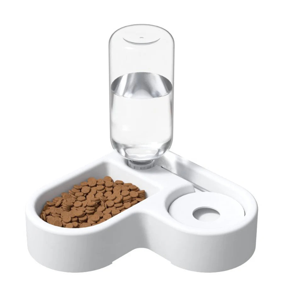 Elevated ComfortFeeder White – Double Bowl with Automatic Water Dispenser