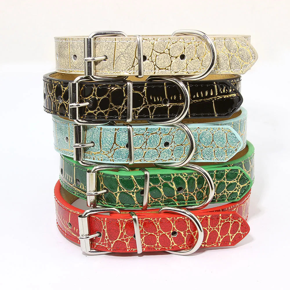 Zooomies Golden Croc Dog Collar