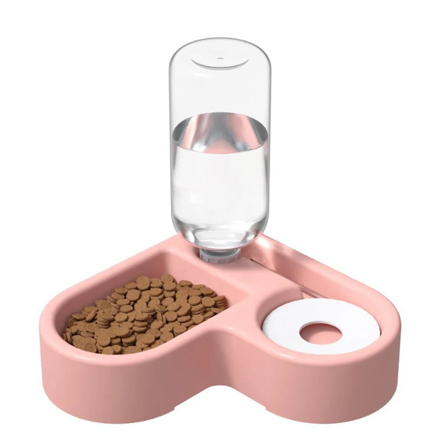 Elevated ComfortFeeder Pink – Double Bowl with Automatic Water Dispenser