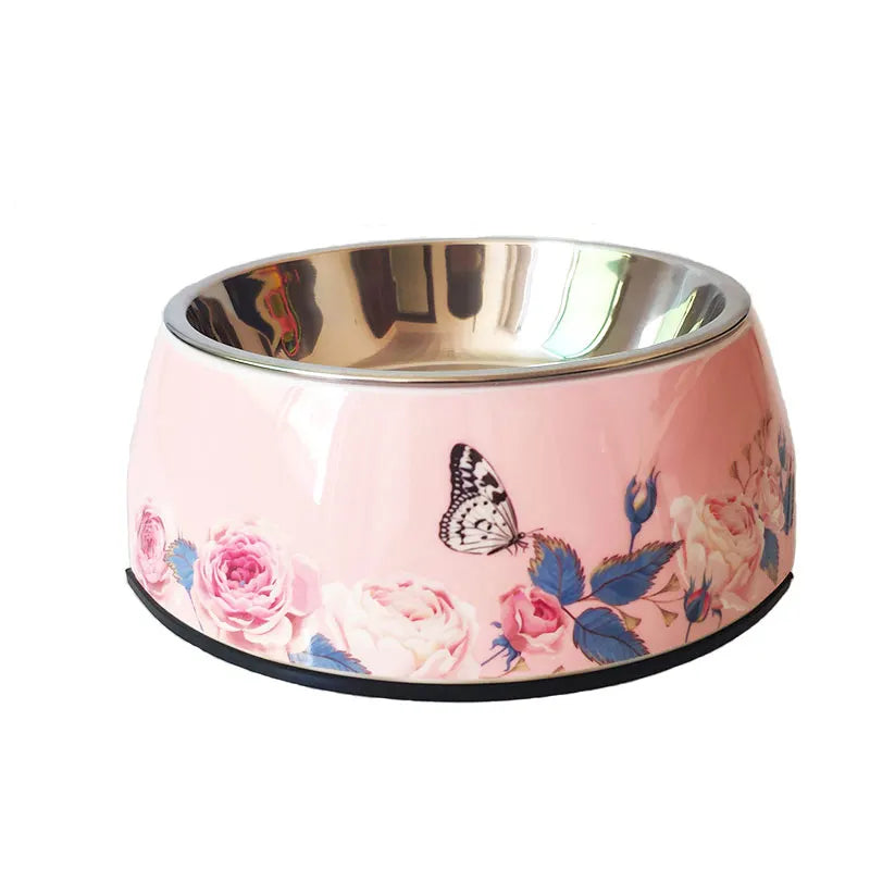 Flowers Design Dog Bowl