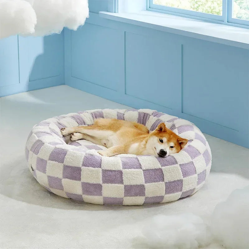 SnuggleNest Box Purple Calming Dog Bed