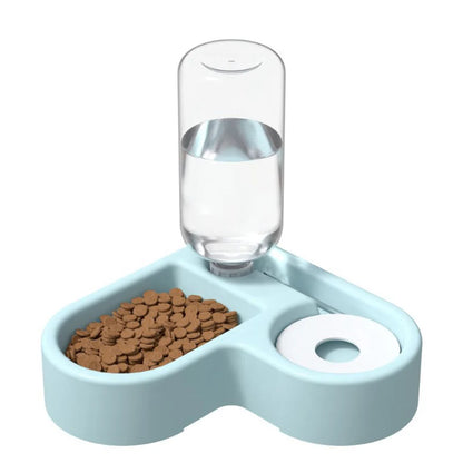 Elevated ComfortFeeder Blue – Double Bowl with Automatic Water Dispenser