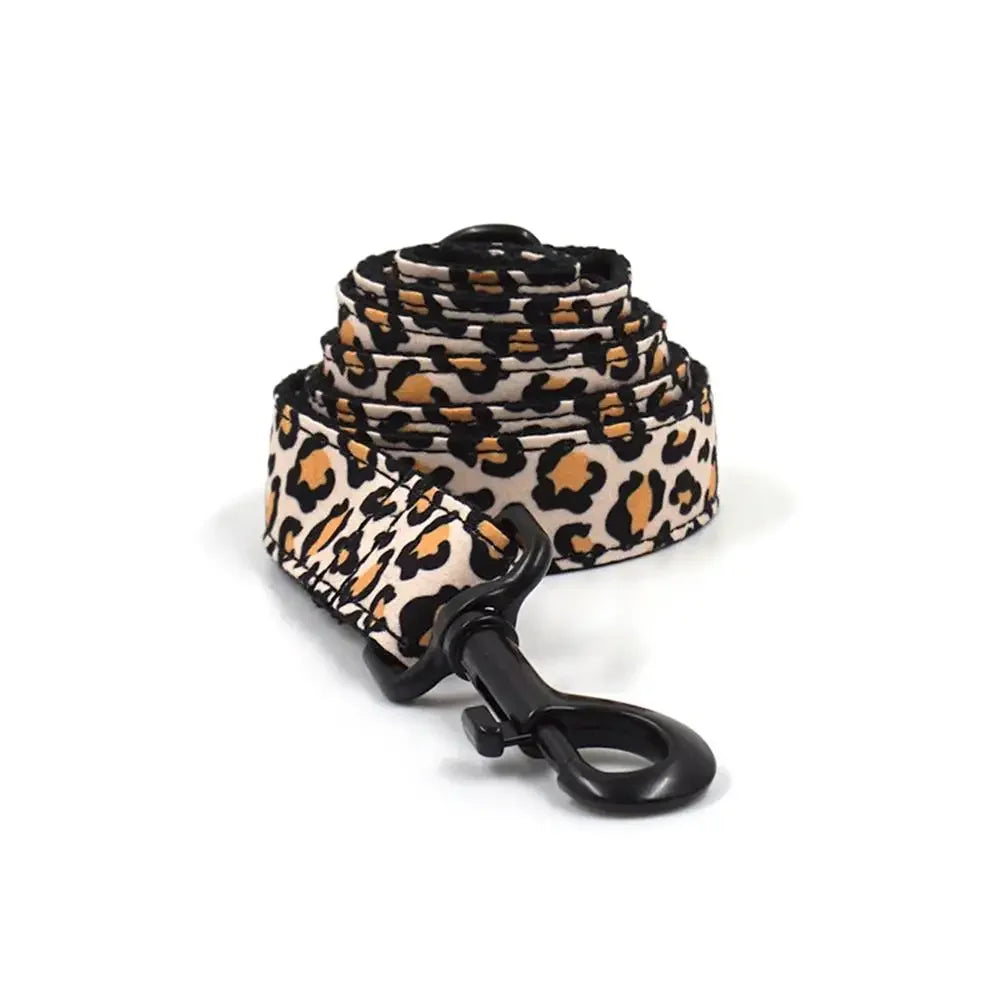 Black Buckle Leopard Leash