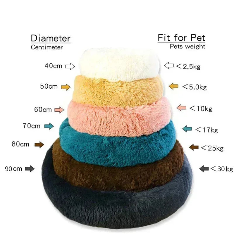 Long haired ultra soft pet cat bed plush washable calming bed donut bed comfortable sleeping artifact