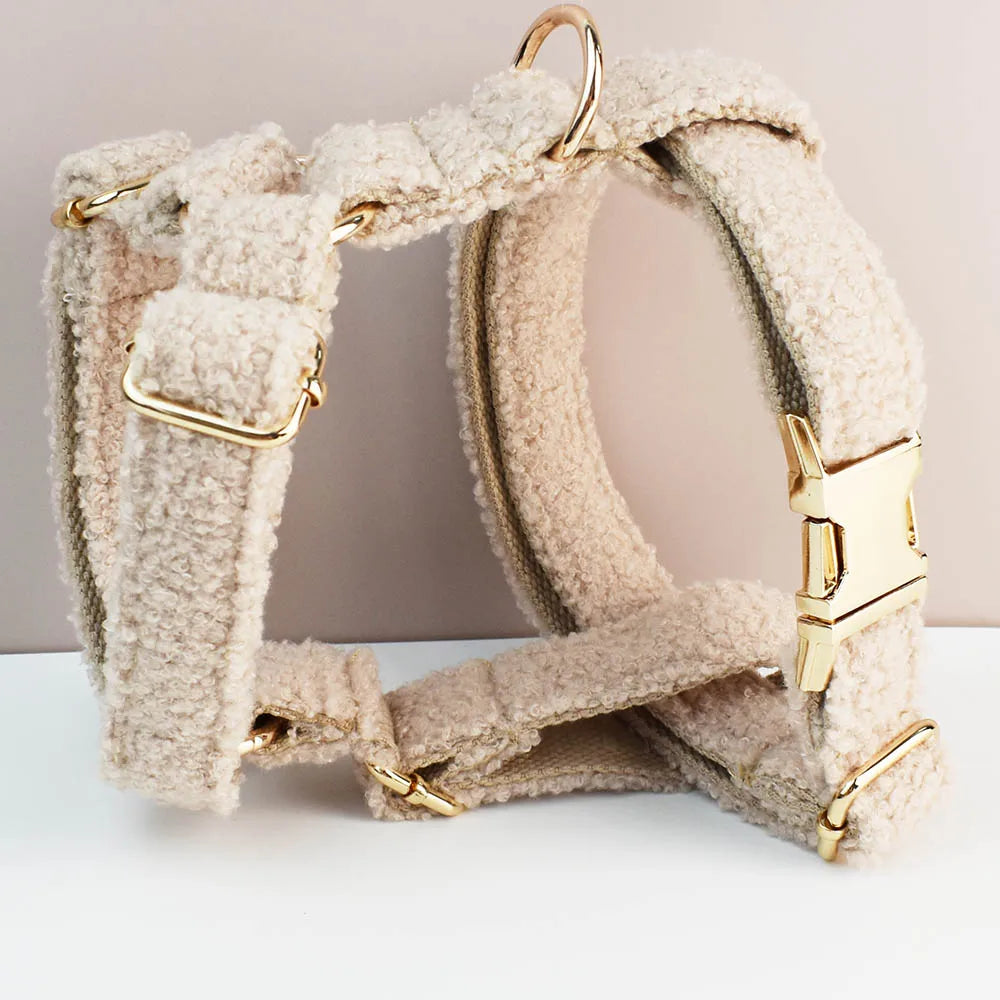 Teddy Velvet Dog Collar & Leash Set for Dogs