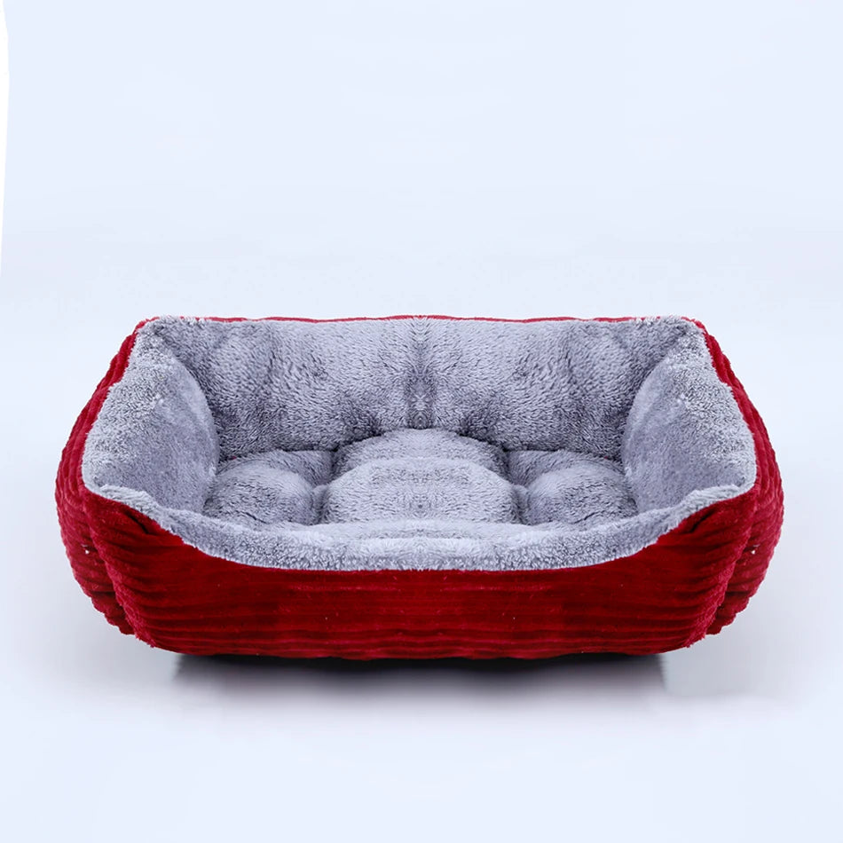 CozyDog Plush Pet Bed - Red/Grey