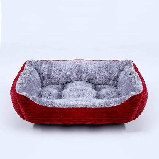 CozyDog Plush Pet Bed - Red/Grey