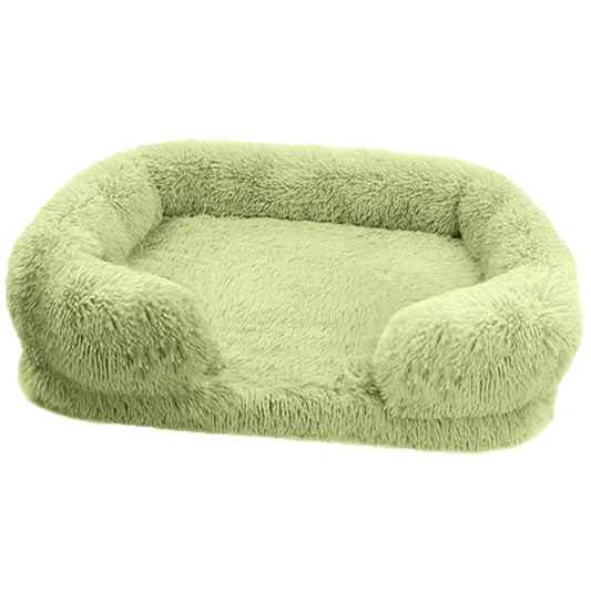 Koralfur CozySnuggle Plush Dog Bed - Light Green