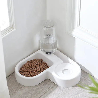 Elevated ComfortFeeder Blue – Double Bowl with Automatic Water Dispenser