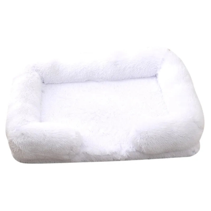 Koralfur CozySnuggle Plush Dog Bed - White