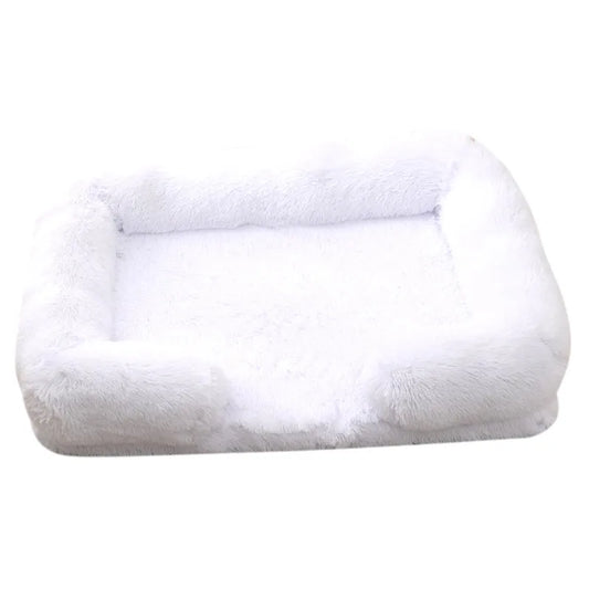 Koralfur CozySnuggle Plush Dog Bed - White