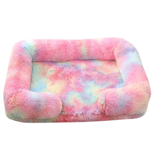 Koralfur CozySnuggle Plush Dog Bed - Colorful