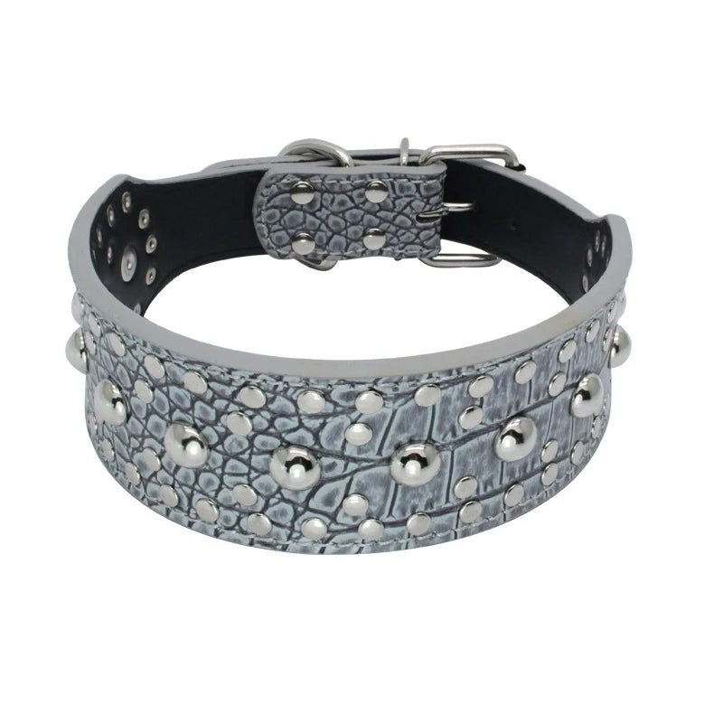 Crystal Grey Croc Collar