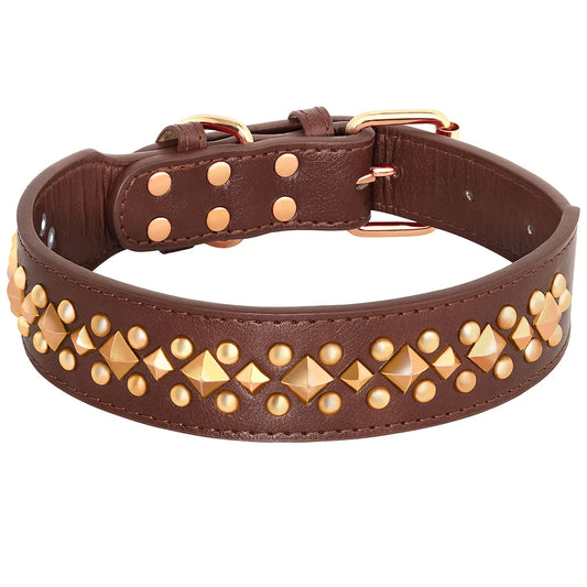 Coffee Studded Dog Collar