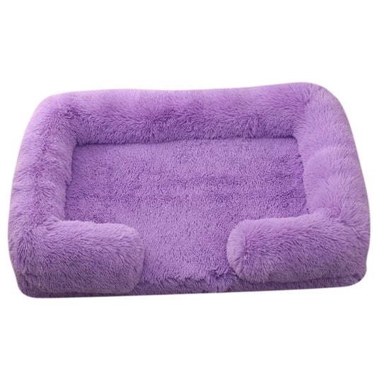 Koralfur CozySnuggle Plush Dog Bed - Purple