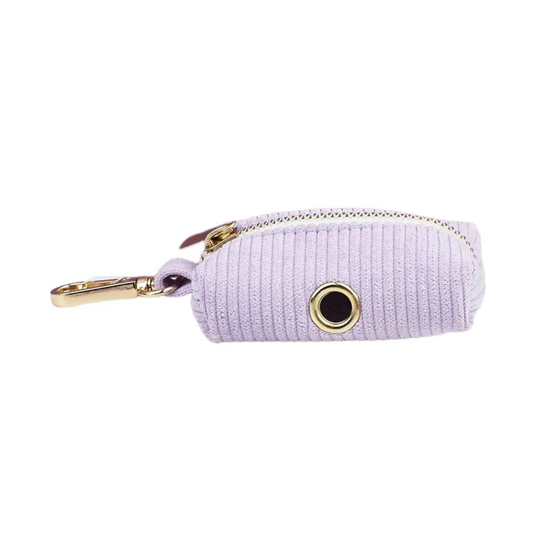 Pink Purple Corduroy Dog Collar And Leash Set