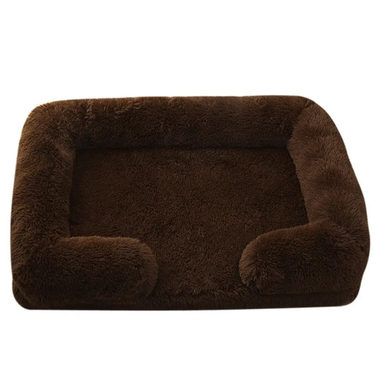 Koralfur CozySnuggle Plush Dog Bed - Coffee