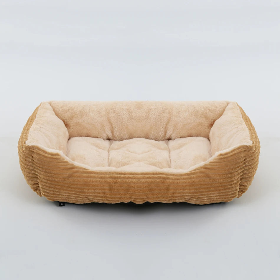 CozyDog Plush Pet Bed - Brown/Creme