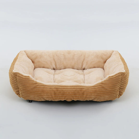 CozyDog Plush Pet Bed - Brown/Creme