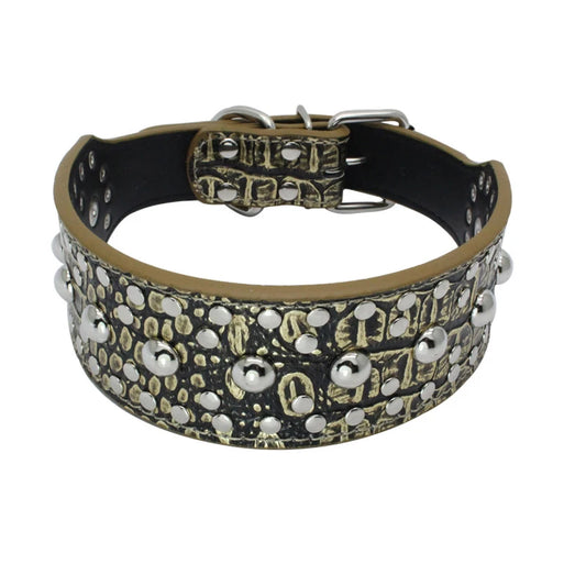 Crystal Dark Croc Collar