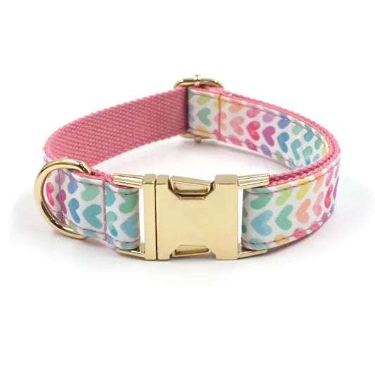 Rainbow Heart Collar Leash