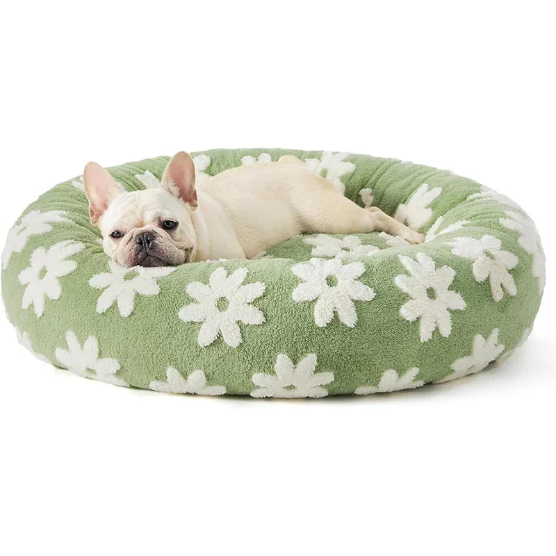 SnuggleNest Flowers Calming Dog Bed