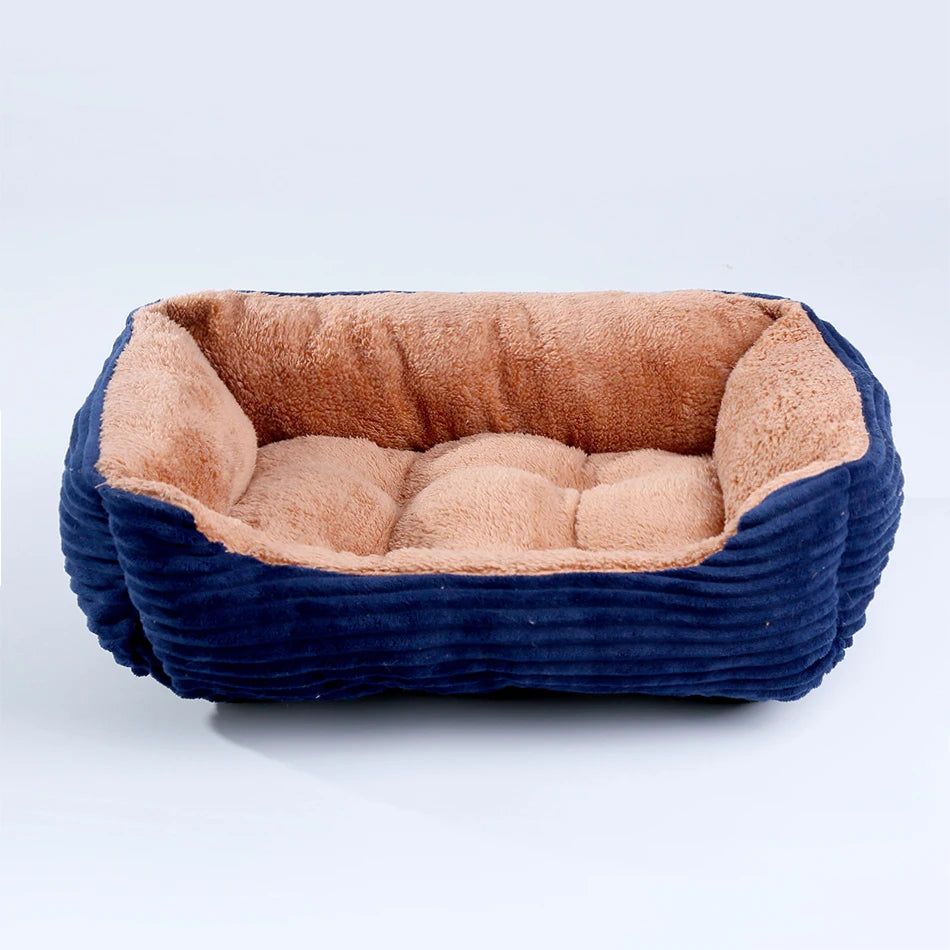 CozyDog Plush Pet Bed - Blue/Brown