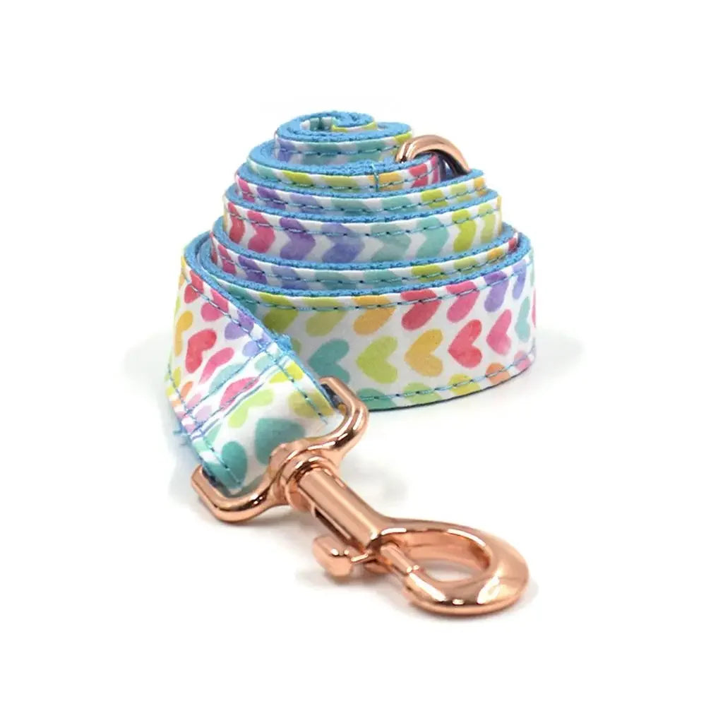 Blue Rainbow Heart Leash